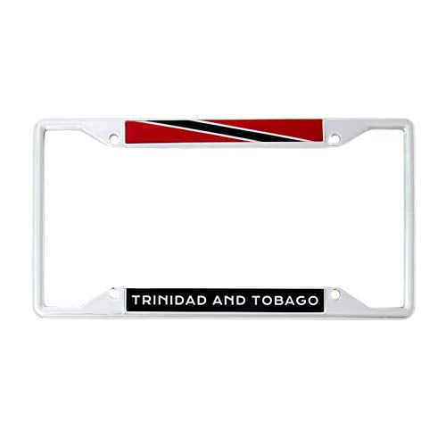 TRINIDAD FLAG BLACK COUNTRY Metal License Plate Frame Tag Holder 